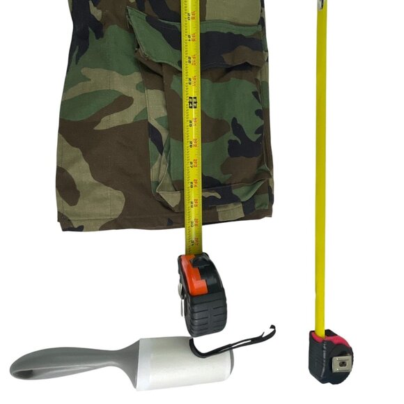 U.S. Military Woodland Camo Combat Coat S Cotton Blend Button-Up Pockets Vintage - Picture 4 of 8